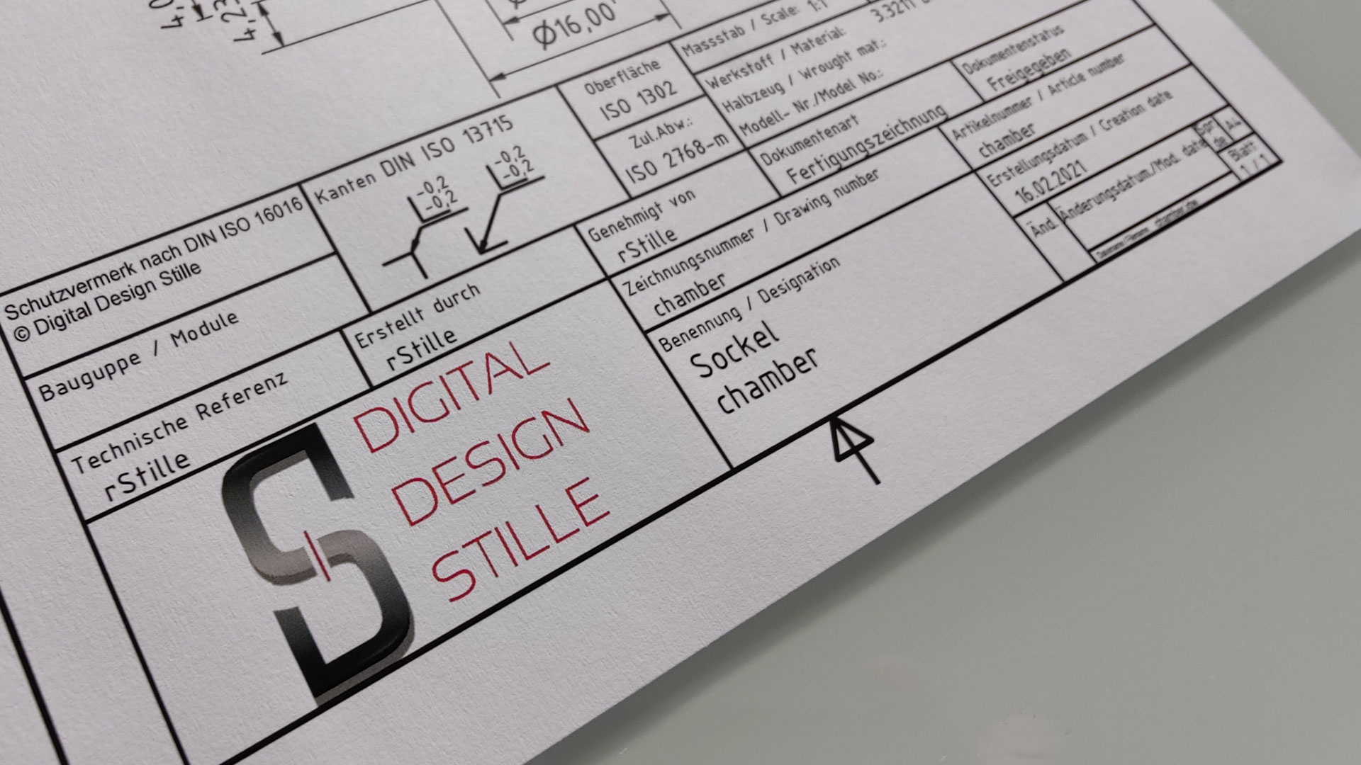 Technische Dokumentation von Digital Design Stille